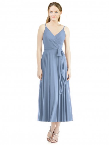 Cheap Short Tea Length Chiffon Bridesmaid Dress