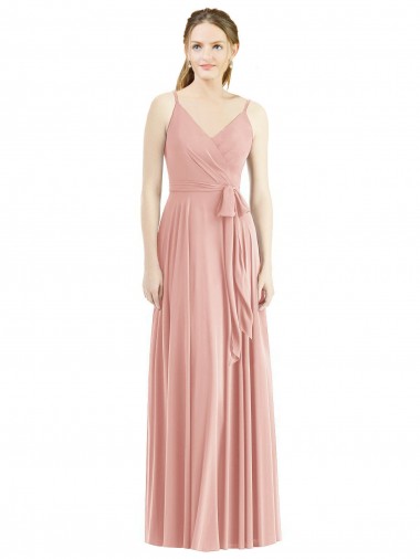 Cheap Romantic Full length Long Chiffon Bridesmaid Dress