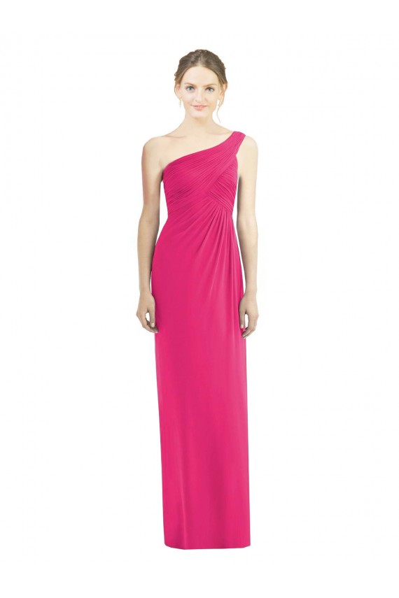 One Shoulder Long Chiffon Bridesmaid Dress