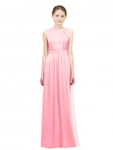 Cheap Sleek Halter Neck Chiffon Bridesmaid Dress 