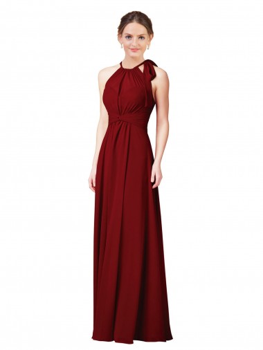 Cheap Luxe Chiffon Bridesmaid Dress with Open Slit In the Back