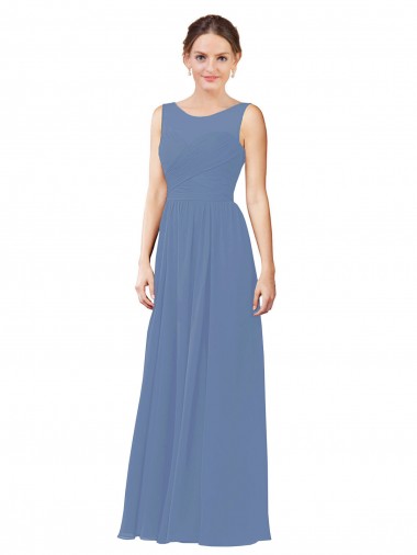 Cheap Luxe Chiffon Bridesmaid Dress with Illusion and Sweetheart Neckline