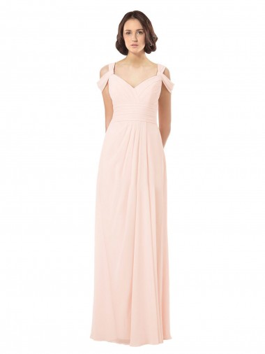 Cheap Chiffon Sweetheart Bridesmaid Dress with An Illusion Overlay