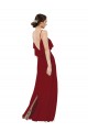 Scoop Neck Chiffon Bridesmaid Dress with Spaghetti Straps and Low Back