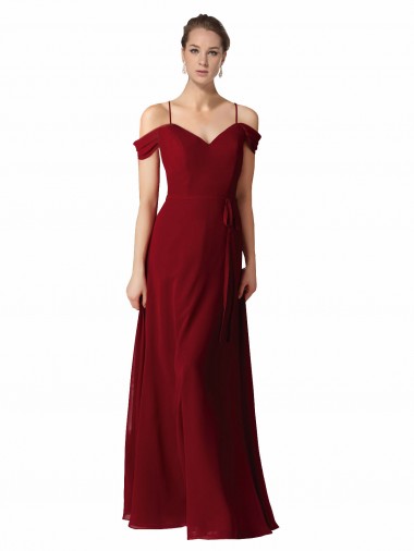 Cheap Chiffon with Beaded Embroidery Bridesmaid Dress