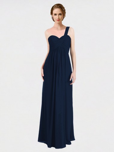 Cheap Full Length Long Chiffon Bridesmaid Gown with Sweetheart Neckline