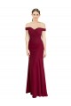 Off the Shoulder Long Chiffon Bridesmaid Dress with Pleats