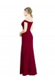 Off the Shoulder Long Chiffon Bridesmaid Dress with Pleats