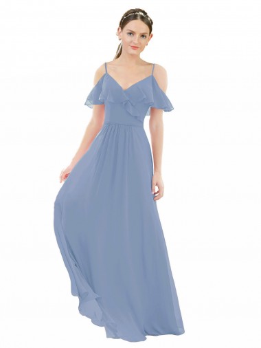 Cheap Pleated One Shoulder A-Line Chiffon Bridesmaid Dress