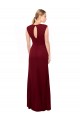 Cap Sleeves Chiffon Bridesmaid Dress with Pleated V-Neck Bodice