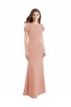 Cap Sleeves Long Chiffon Bridesmaid Dress with Low V-Back
