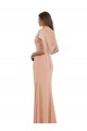 Cap Sleeves Long Chiffon Bridesmaid Dress with Low V-Back