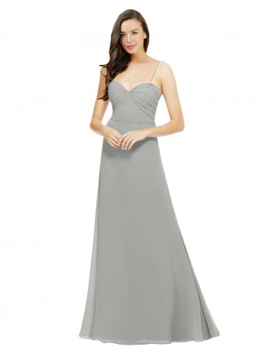 Cheap Chiffon Bridesmaid Dress with Sweetheart Neckline and Adjustable Straps