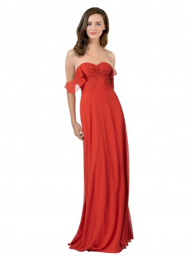 Cheap Chiffon A-Line Bridesmaid Dress with Ruched Bodice