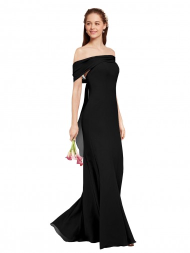 Cheap Fit and Flare Long Chiffon Bridesmaid Dress with Sash and Open Back