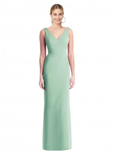 Cheap Sleeveless Tie Back Chiffon Trumpet Chiffon Bridesmaid Dress