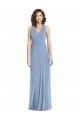 V-Neck Halter Back Straps Chiffon Bridesmaid Dress
