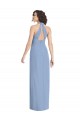 V-Neck Halter Back Straps Chiffon Bridesmaid Dress