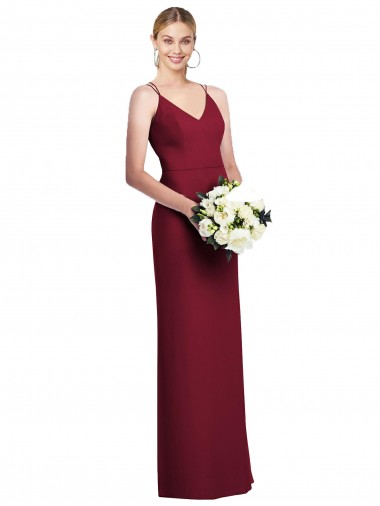 Cheap Full Length Draped Blouson Back Chiffon Maxi Bridesmaid Dress