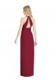V-Neck Halter Chiffon Maxi Bridesmaid Dress Open Back