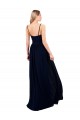 Draped A-Line Chiffon Bridesmaid Dress with Spaghetti Straps and High Slit