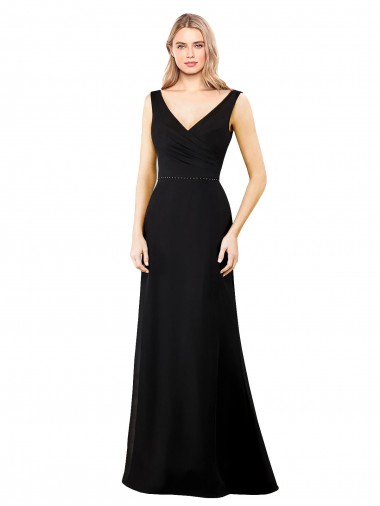 Cheap V-Neckline Chiffon Bridesmaid Dress with Draped Bodice