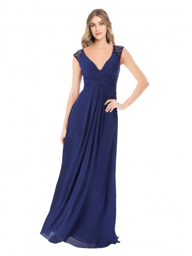 Cheap Embroidered Keyhole Back Chiffon Bridesmaid Dress