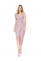 Cocktail Length High Low Mermaid Chiffon Wrapped Bridesmaid Dress