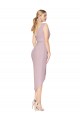 High Low One Shoulder Ruffles V-Neck Chiffon Wrap Bridesmaid Dress