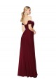 Shirred Sweetheat Neckline Off the Shoulder Long Chiffon Bridesmaid Dress