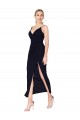 Short High Neck Spaghetti Straps Chiffon Bridesmaid Dress