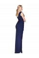Draped V-Neck Long Chiffon Bridesmaid Dress with Front Slit