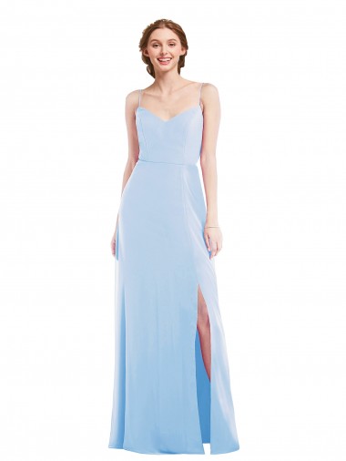 Cheap Tie Back Cutout Maxi Bridesmaid Dress with Front Slit