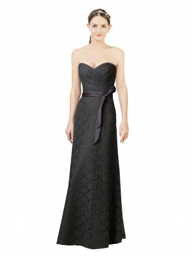 Cheap Strapless Lace Bridesmaid Dress with Sweetheart Neckline