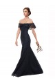 Off the Shoulder Long Lace Bridesmaid Dress with Flutter Sleeves