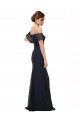 Off the Shoulder Long Lace Bridesmaid Dress with Flutter Sleeves