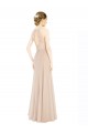 High Halter Neck Illusion Lace Bridesmaid Dress with Chiffon Skirt and Keyhole Back