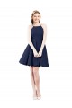 Halter Neck Short Knee Length Satin Bridesmaid Dress