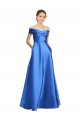 Sleeveless Off the Shoulder Ball Gown Satin Bridesmaid Dress