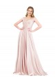 A-Line Off the Shoulder Sweetheart Luxe Satin Bridesmaid Dress