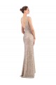 Faux Surplice V-Neck Slim Sparkling Sequin Bridesmaid Dress