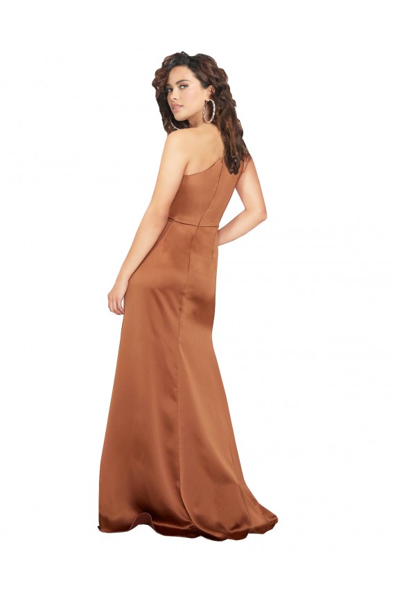 One Shoulder Silky Satin Bridesmaid Dress