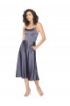 Midi Silky Satin Dress with Open Tied Back