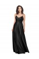 Full Length V-Neckline Silky Satin Bridesmaid Dress with Full Skirt