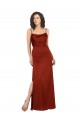 Floor-Length Silky Satin Bridesmaid Dress with Skirt Slit