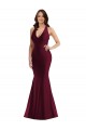 Plunge Neckline Cutout Low Back Silky Satin Mermaid Bridesmaid Dress