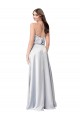 Halter Neck Silky Satin Bridesmaid Dress with Strappy Back