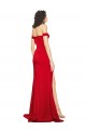 Off the Shoulder Sweetheart Bustier Style Silky Satin Bridesmaid Dress with Side Split