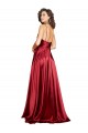 Silky Satin Cowl Neckline Long Bridesmaid Dress with Spaghetti Straps
