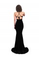 Fishtail Shaped V-Neck Open Back Spandex Bridesmaid Dress